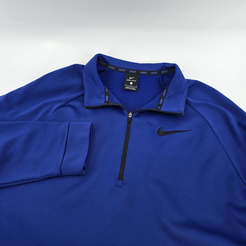 Nike Pullover Mens Dri-FIT Quarter Zip‎ Fleece Royal Blue Large